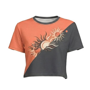 T-shirt court décontracté pour femmes, tissu doux, manches courtes, col rond, tenue d'été simple et confortable pour un usage quotidien et en voyage - Product Image 5
