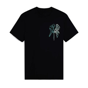 Camiseta Casual para Hombre 100% Algodón, con Bordado Personalizado en Varios Colores, Estampado Floral, Parches de Chenilla Transpirables y Logotipo Desgastado - Product Image 1