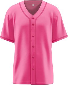 เสื้อเบสบอลแขนสั้นคอวีสีน้ำเงิน เสื้อเชิ้ตลำลองโพลีเอสเตอร์แห้งเร็วสำหรับฤดูร้อน - Product Image 3