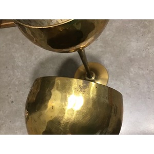 Handmade Brass <b>Wine</b> <b>Goblets</b> Bell Shape Long Stem Vintage Style Set Of 2 For Party - Product Image 2