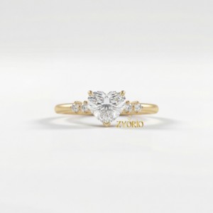 Anillo de Diamantes con Corte Corazón en Oro de 18K, Anillo de Compromiso de Lujo con Corazón, Anillo de Promesa de Joyería Fina, Elegante Regalo para Ella - Product Image 6