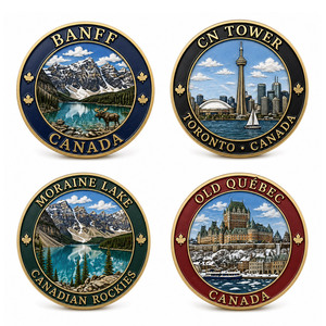 Moneda Conmemorativa Canadiense Personalizada con Esmalte y Logotipo en Relieve 3D para Regalo Turístico - Product Image 1