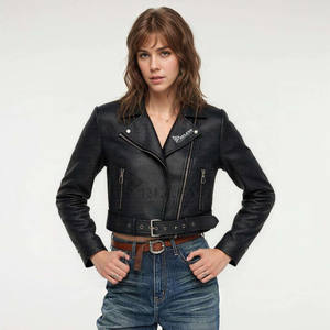 Chaqueta de Cuero Ajustada para Hombre, Estilo Motero, Cuello Alto, Logotipo Frontal, Resistente al Viento y Transpirable, para Invierno - Product Image 5