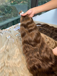 Extensions de cheveux en vrac de haute qualité à prix de gros, 100g, 28 pouces, cheveux humains vierges, couleurs brunes, vague naturelle - Product Image 2