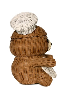 Panier de rangement en rotin Ours Chef de haute qualité avec couvercle Décoration intérieure décorative OEM Logo personnalisé acceptable au Vietnam Factory - Product Image 3