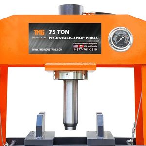 Pressa Idraulica da Officina TMG SP75 da 75 Tonnellate, Robusta, Completamente Saldata, con Telaio a H, Funzionamento Manuale e Pneumatico, Nuova Condizione, con Scatola Ingranaggi - Product Image 5