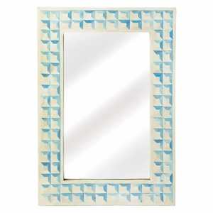 FAIZA <b>CRAFT</b> FC-1149 Modern Silver Bone Inlay Handmade Customizable Size Color Polished Edge Framed Wall <b>Mirror</b> Uttar Pradesh All - Product Image 4