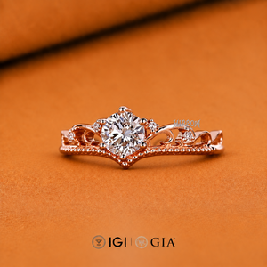 <b>Dainty</b> Filigree Lab Grown Diamond Engagement <b>Ring</b>: Minimalist Promise <b>Ring</b> - Product Image 3