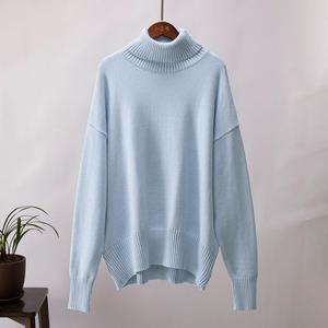 Suéter de punto personalizado para mujer, cuello alto, holgado, jersey de invierno, venta al por mayor - Product Image 2