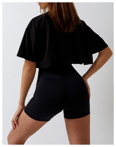 Camiseta Corta de Algodón 100% de Alta Calidad al por Mayor para Mujer, Antiarrugas, con Logotipo de Diamantes de Imitación, Estilo Deportivo Oversize - Product Image 4
