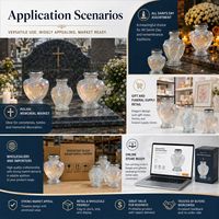 Lanterne solaire en verre pour cimetière avec motif croix et rose, design commémoratif, vente en gros, bougie commémorative Znicz, pot à bougie