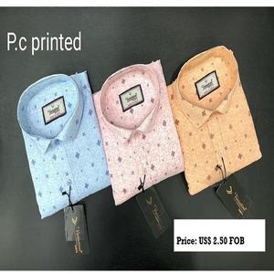 เสื้อลำลองผู้ชายพิมพ์ลายผ้าฝ้ายโพลีเอสเตอร์มีปกตั้งและผ้าระบายอากาศ - Product Image 5