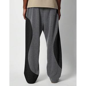 Pantalon de jogging streetwear pour homme, coupe ample, bicolore, taille élastique avec cordon de serrage, décontracté, tendance, à blocs de couleur asymétriques - Product Image 3