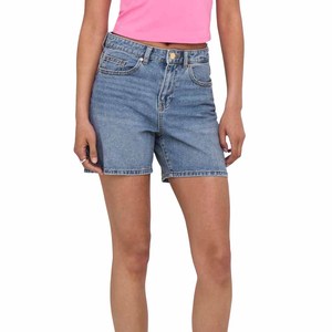 Shorts de Mezclilla para Mujer, Cintura Alta, 100% Algodón, Lavado Vintage, de Alta Calidad, con Logotipo Personalizado OEM - Product Image 4