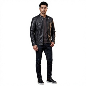 New Brand <b>Men's</b> Genuine Leather <b>Jacket</b> Spring Fall Breathable Hooded <b>Long</b> Sleeves Vintage Style Fashion Clothing - Product Image 1