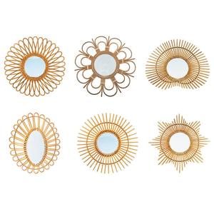 Meilleures ventes : Miroirs muraux en rotin à prix abordable, fourniture OEM de décorations en osier pour la maison et les restaurants - Product Image 5