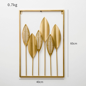 Premium Handmade Metal <b>Leaf</b> <b>Wall</b> <b>Decor</b> Nordic Style Framed <b>Wall</b> Hanging for Luxury Home Interior Decoration - Product Image 6