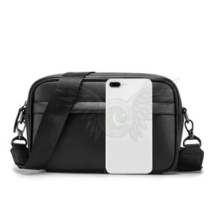 Sac banane en cuir à fermeture éclair, résistant à l'eau, écologique, mode féminine pour la course, le cyclisme, la randonnée, le quotidien, noir, forme boîte - Product Image 2
