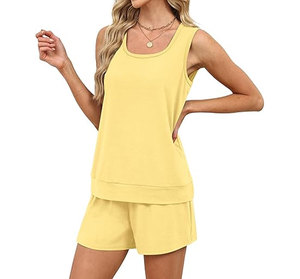 High Quality Cotton satin fabric set Breathable eco-friendly shirt Summer short sleeves shirt Elastic waist shorts - Product Image 5