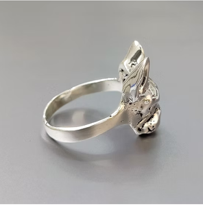 Elegant Oxidized Silver Bulldog <b>Ring</b> Handcrafted 925 Sterling <b>Chunky</b> Dog Head Jewelry Manufacturer Jaipur - Product Image 3