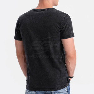 T-shirt délavé à l'acide pour homme, fabriqué au Pakistan, vêtement décontracté d'été en tissu respirant - Product Image 2