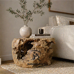 Modern Wood <b>Side</b> <b>Table</b> Handmade Natural Hollow Design Living Room Furniture - Product Image 2