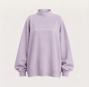 เสื้อสเวตเชิ้ตผู้หญิงพรีเมียมทรงโอเวอร์ไซส์ คอเต่า ผ้าฟลีซ คุณภาพสูง ผลิตภัณฑ์เสื้อผ้าจากผู้ผลิตที่เชี่ยวชาญด้านการผลิตผ้าหรูหรา - Product Image 1