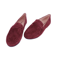 CHOOZII Chaussures élégantes et de qualité pour l'automne et l'hiver, nouveau style, chaussures en daim de chèvre bordeaux, mocassins classiques pour femmes