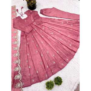 Vestido de Noche Rosa Completamente Cosido de Zeel Fashion, Vestido de Fiesta con Pantalón y Dupatta, Talla M, 1 kg - Product Image 3