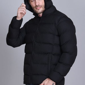 OEM Custom <b>Men</b> Plus Size <b>Winter</b> Quilted <b>Jacket</b> <b>Waterproof</b> Windbreaker Zipper Hoodie Embroidered Casual Snow Wear puffer hiking - Product Image 3