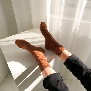 Chaussettes en coton peigné de qualité supérieure pour femmes, chaussettes épaisses à haute élasticité, classiques, chaudes pour l'hiver, chaussettes thermiques - Product Image 6