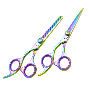Kounain Ensemble de ciseaux de coiffeur professionnels pour gaucher Ciseaux de coupe de cheveux droits en acier inoxydable pour salon de coiffure Lames de rasoir tranchantes - Product Image 1
