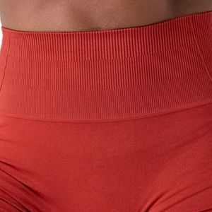 Shorts de sport pour femmes, taille haute, sans couture, rouge, compression, extensible, fitness, gym, entraînement, athlétique, vêtements de sport - Product Image 6