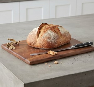 Tabla de cortar rectangular de madera de último diseño con mango decorativo de hoja metálica - Product Image 4