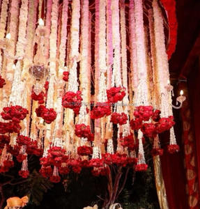 Jasmin avec décoration murale suspendue rose pour décor de plafond de scène de mariage, toile de fond de festival indien du sud, toile de fond Mogra Nikah - Product Image 2