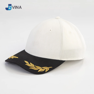 Black 6-Panel Baseball <b>Cap</b> with 3D Gold Leaf Embroidery and Button on Brim Unisex Mesh Fitted <b>Hat</b> Casual Spring Summer Style - Product Image 1