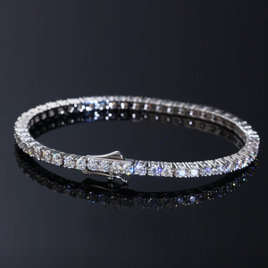Bracelet en argent 925 avec pierres de moissanite rondes taille brillant pour femme, idéal pour les anniversaires, les fêtes et le quotidien - Product Image 2