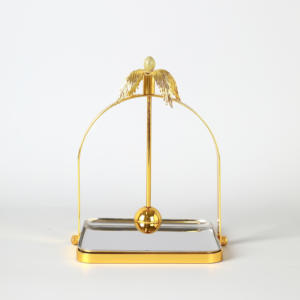 Napkin Holder Palm <b>Tree</b> Accent <b>Weighted</b> Arm Square Metal Tissue Dispenser Tray Home Table Decor - Product Image 3
