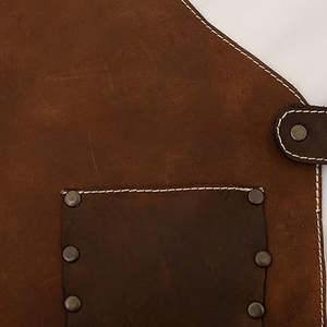 Delantal de Cuero de Color Marrón de Último Diseño, Delantal de Cocina de Cuero Genuino de Alta Calidad, Delantal de Cuero de Estilo Moderno para Hombre - Product Image 3