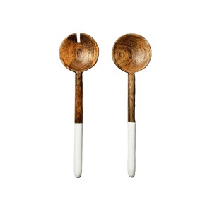 Ensemble de Cuillères et Fourchettes à Salade Artisanales en Bois d'Acacia – Ustensiles de Service Durables et Écologiques pour Cuisine et Salle à Manger – Cuillère en Bois Naturel - Product Image 1