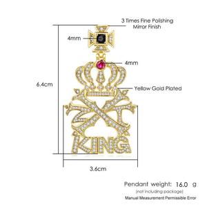 Collar con Colgante de Zirconia Estilo Hip Hop Ice Out para Hombre y Mujer, Corona de Rey, Cadena Cubana de Acero Inoxidable, Joyería Punk Hippie para Regalo - Product Image 5