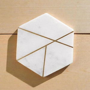 Premium Wood and Marble <b>Coasters</b> with Eco-Friendly Design Rectangle Shape 4X4 Inches. Modern Home & Office Use - Product Image 6