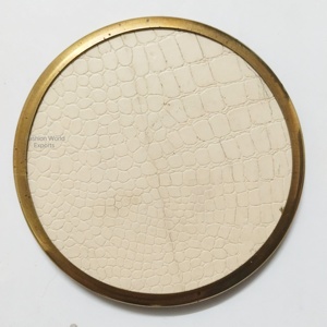 High-Quality Wood <b>Coasters</b> with Intricate Brass Inlay Perfect for Coffee, Tea, & Cocktails <b>Table</b> Decoration & Accessories - Product Image 2