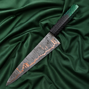 Couteau de chef japonais VG10 de haute qualité, 8 pouces, nouvelle conception, 33 couches d'acier cuivre et damas, avec manche en résine - Product Image 3
