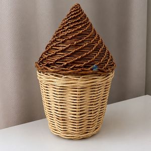 Eco Friendly Colorful Handmade Rattan Cupcake Candy Basket For Ramadan <b>Eid</b> Kids Party Favor Chocolate <b>Gift</b> Wholesale Factory - Product Image 4