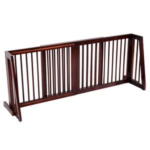 Adjustable Wooden Pet Gate with Metal <b>Button</b> Closure 3 Panels for Indoor and Outdoor Use Waterprof for <b>Dogs</b> for Living Room - Product Image 1
