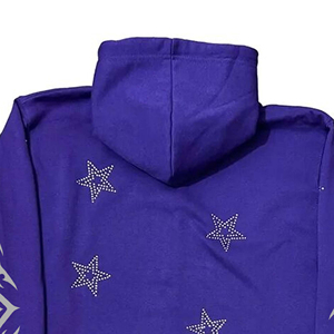 Sudadera con Capucha Personalizada para Mujer FINA SPORTS, con Cierre, Pedrería, Forro Polar, Casual, Manga Larga, Estampado de Letras, para Invierno - Product Image 2