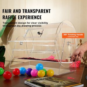 Tamburo Professionale in Acrilico per Lotterie con 2 Chiavi, Gabbia Trasparente Girevole per Estrazioni, Forniture per Feste per 10.000 Biglietti - Product Image 6