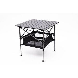 1 pezzo tavolo pieghevole in alluminio leggero da 27.56 pollici quadrato nero borsa per il trasporto per il cortile interno campeggio esterno barbecue Patio - Product Image 4