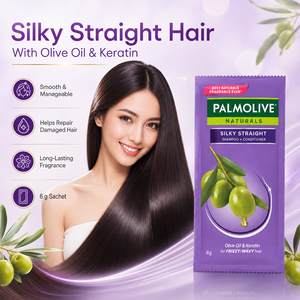 Shampooing Palmolive Naturals Silky Straight à l'huile d'olive et à la kératine 6G |   Lisseur et lisseur chauffant 2-en-1 - Product Image 4